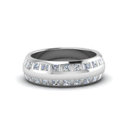 Double Row Diamond Eternity Mens Engagement Ring